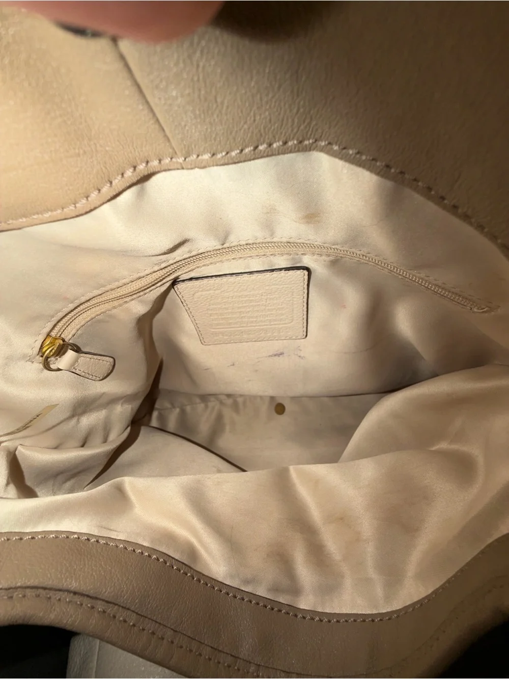 Coach Beige Croc-Embossed Canvas and Pebbled Leather Madison Shoulder Bag